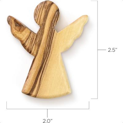 ДЕРЕВО ЖИЗНИ REV. 22:14 Подарок на крещение для мальчика Карманный ангел из оливкового дерева из Святой Земли с карточкой Ручной Утешающий Хранитель