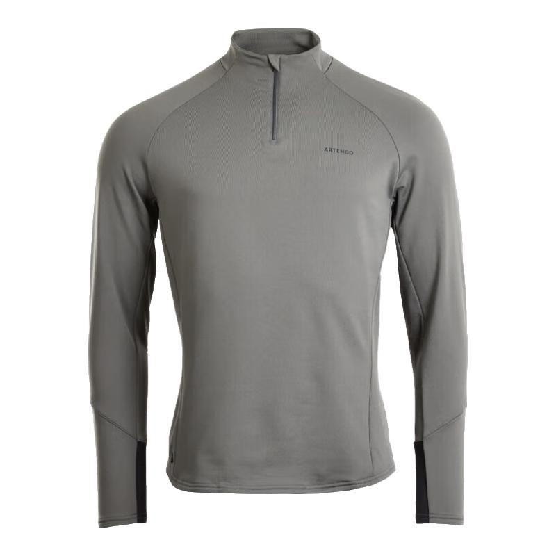 Мужская теплая спортивная футболка с длинным рукавом и воротником-стойкой Decathlon