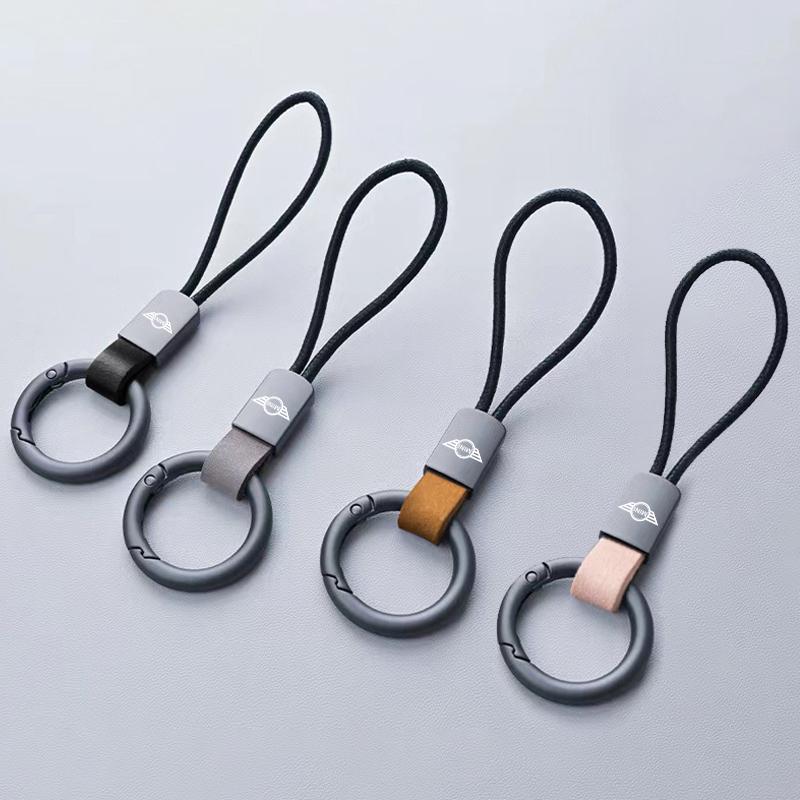Man Women Leather Rope Keyring Key Chain Ring Car Logo Keychain For BMW Mini Cooper Countryman Clubman R55 R56 R60 F54 F55 F56 kycp51