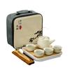 All the Best Travel Tea Set Beige Ru Kiln Retro Ceramics Outdoor Portable Express Cup Kung Fu Business Gifts