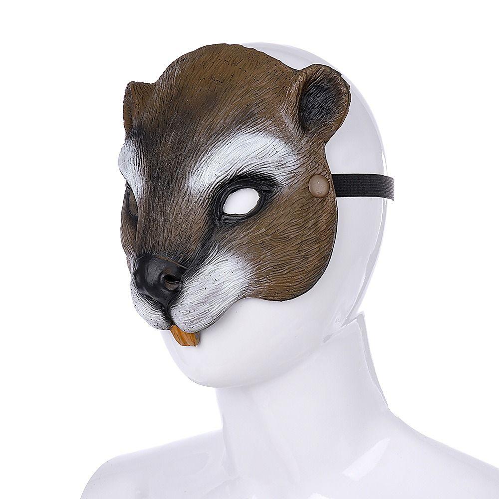 3D маска белки на Хэллоуин Реалистичная Креативность Животное Маска на пол-лица Эластичные ремешки Унисекс Маскарадная маска для вечеринки Мужская Женская