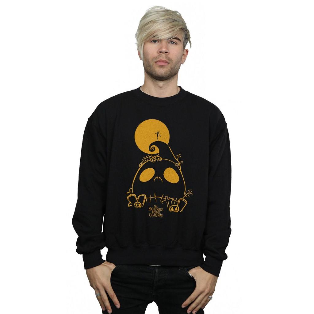 Disney Mens Nightmare Before Christmas Jack Skellington Cemetary Sweatshirt