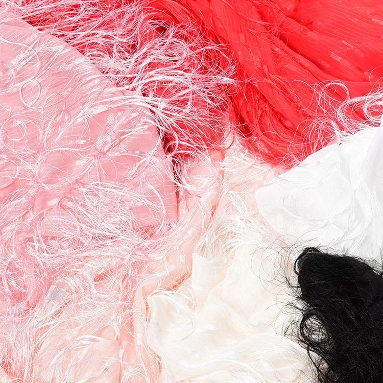 100x150cm Long Tassel Perspective Chiffon Fabric Skirt Dress Designer Wholesale Cloth Diy Apparel Sewing Fabric Material