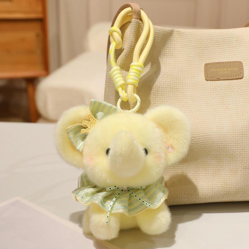 Cute Glutinous Rice Elephant Plush Pendant Doll New Keychain Bag Charm Soft Stuffed Animal Toy