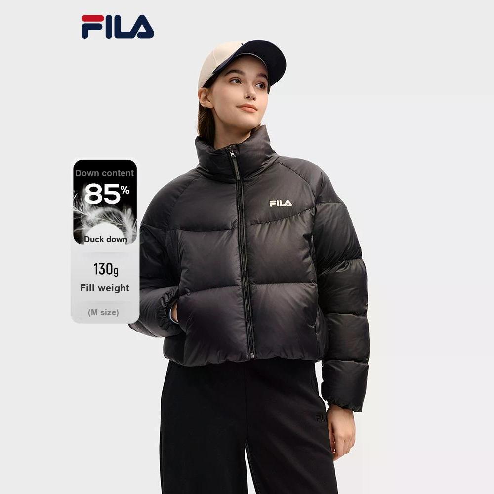 Fila Fleece Warm Stand Collar Down Jacket Women Outerwear F51W549902FBK