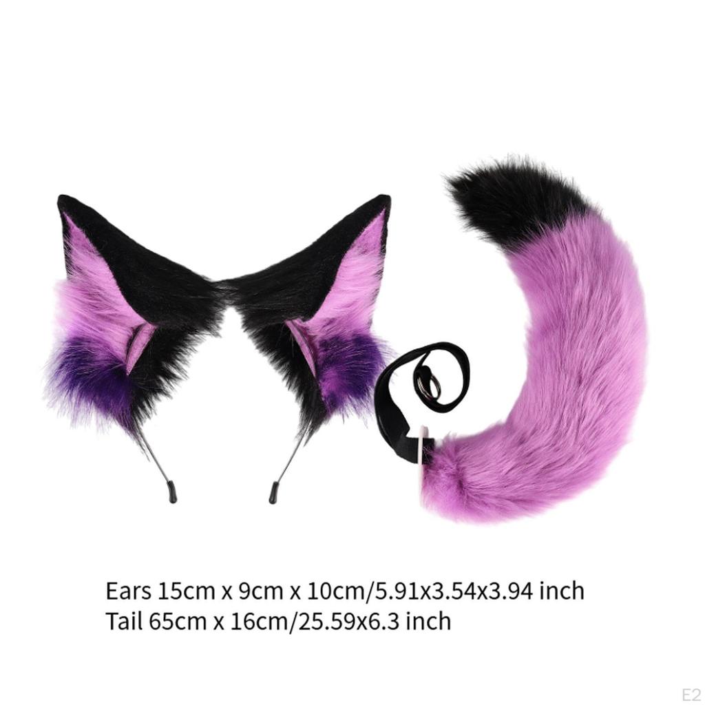 Набор из ушей и хвоста животных, декоративный милый костюм на Хэллоуин для тематических вечеринок