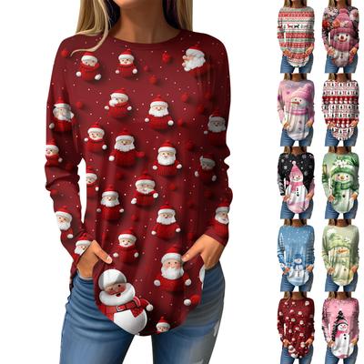 Футболки женские осенние повседневные рубашки с длинным рукавом толстовка винтажный графический принт топ пуловер ко Дню святого Валентина