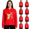 Women's Stand-up Collar Long-sleeved Pullover Top, Christmas Print Sports Top