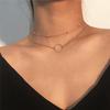 Modern Choker Necklace Women Two Layers Round Necklaces Gold Color Necklace Choker Neck Fashion Jewelry
