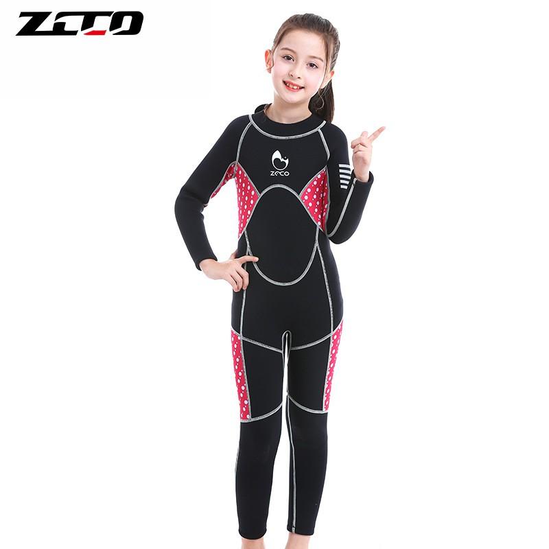3mm Neoprene Kids Full Wetsuit Snorkeling Surfing Diving UV Protection Long Sleeve Unisex Child Swimwear