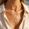 European and American Ins Snake Bone Chain Double-layer Stainless Steel Necklace, Cold Wind Personalized Water Droplets Inlaid with Zircon Items