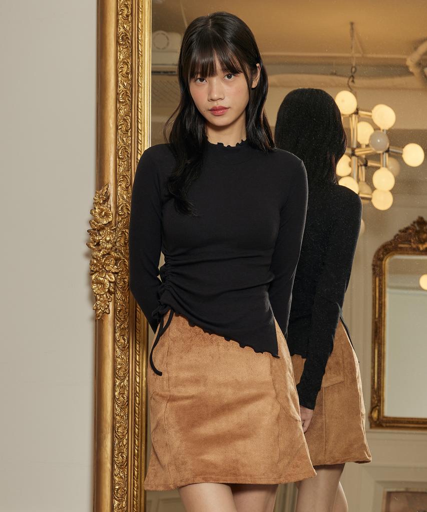 ITOV SEOUL Shirred Turtleneck Angora T-Shirt