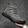 Martin Boots Autumn New High-top Oh I-sided Casual Trendy Shoes Black Dirt-resistant Work Shoes Non-slip Men's Leather