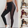Женские однотонные леггинсы для йоги с высокой талией, Push-up, подтягивающие ягодицы, корректирующие живот, с боковыми вставками из сетки, для фитнеса