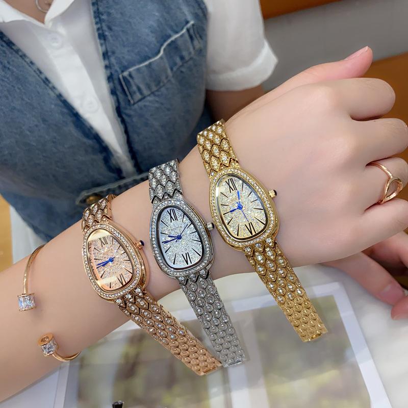 Snake Watch Snake Head Women'S Watch Gypsy Star With Diamonds And Steel Belt Supply Exquisite High-End Waterproof Women'S Watch