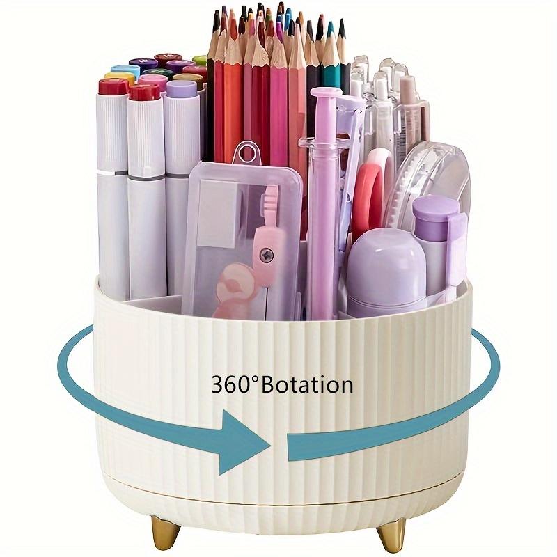 Настольная подставка для ручек, подставка для карандашей, 5 отделений, вращающаяся на 360° настольная подставка-органайзер, для офиса, школы, банка-держатель для ручек,...