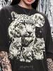 Vintage Snow Leopard 90S Graphic Comfort Colors® Tshirt, Retro Animal Lover Big Cat Faded Tees, Nature Y2K Streetwear 2000S Moon Gift,