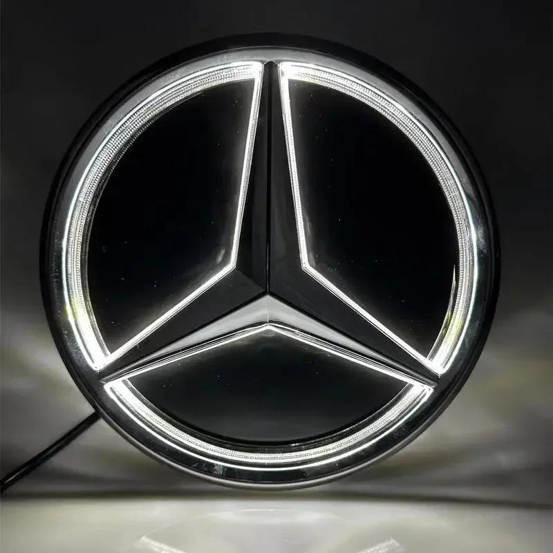 Car Front Grill Logo Light LED Badge Sticker Luminous Decorative Light For Mercedes Benz Amg A B C GLK GLE W205 W204 W213 W2531 VI1