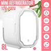 Beauty Fridge Mini Portable Refrigerator For Cosmetics With Mirror Skincare Makeup Cooler Warmer Freezer For Car Home 8L 220/12V