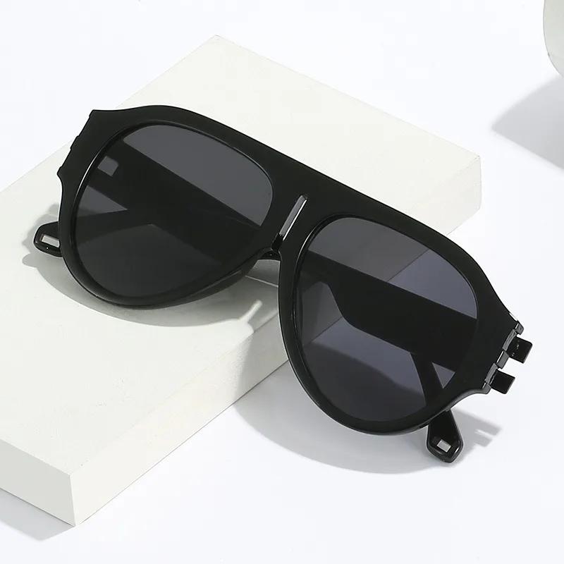 Модные солнцезащитные очки-пилоты для женщин, ретро, двухцветные очки, оттенки UV400, мужские, трендовые градиентные солнцезащитные очки в стиле панк