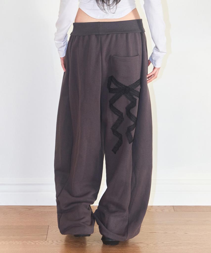 ILLIGO Lace Ribbon Sweatpants Charcoal