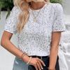 Women's New Commuter Loose Models Short-sleeved Package Neck Round Neck Top Sequin T-shirt