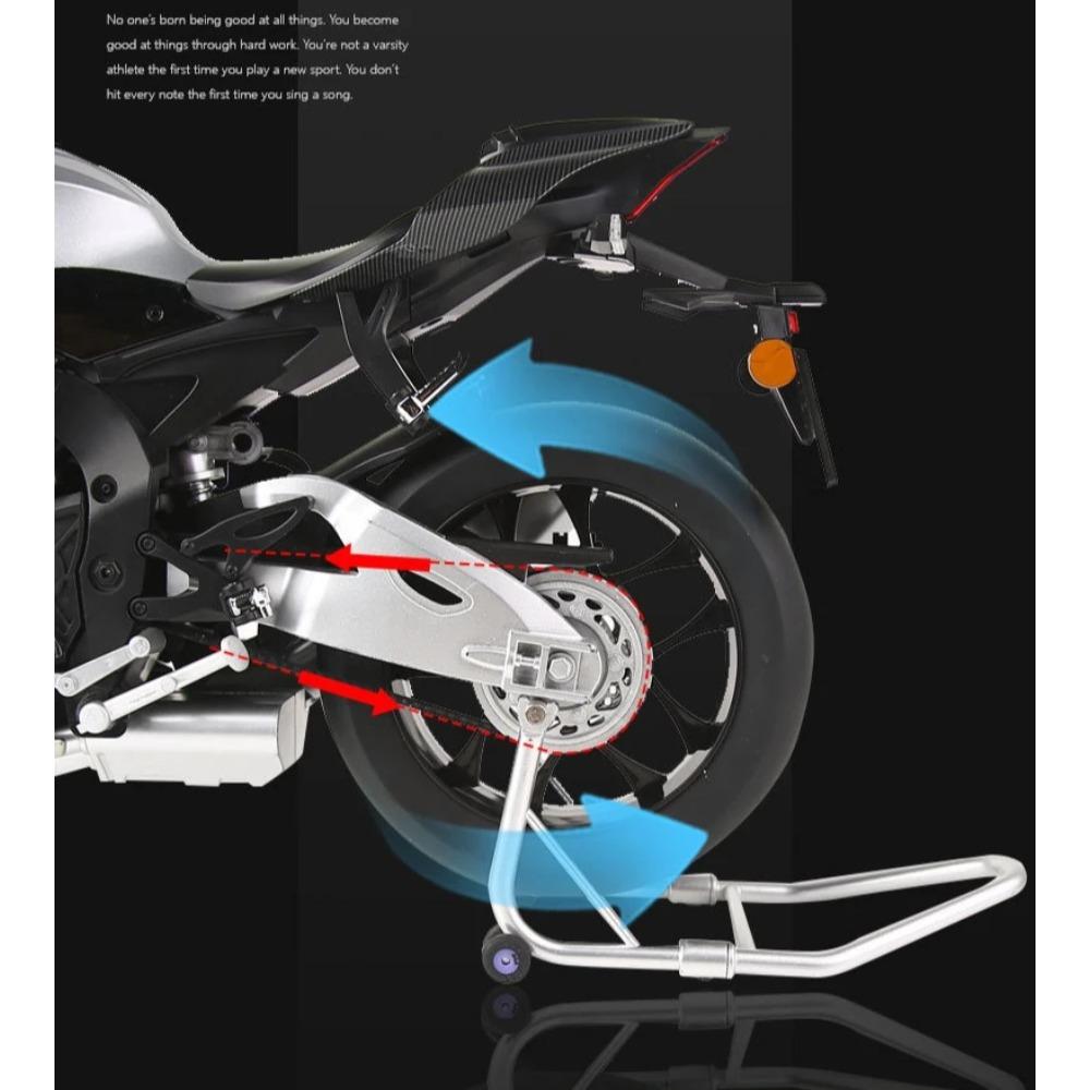 Симуляция 1/6 Yamaha R1M Сплав Распыление Модель Мотоцикла Звук Свет Коллекция Мотоцикл Игрушка Подарок Парню Миниатюрный Автомобиль