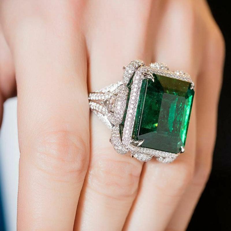Huitan Noble Green Cubic Zirconia женские кольца новый современный дизайн роскошные кольца свадьба годовщина вечеринка дамы ювелирные изделия подарки