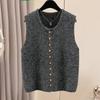Женский вязаный жилет из смесовой овечьей шерсти