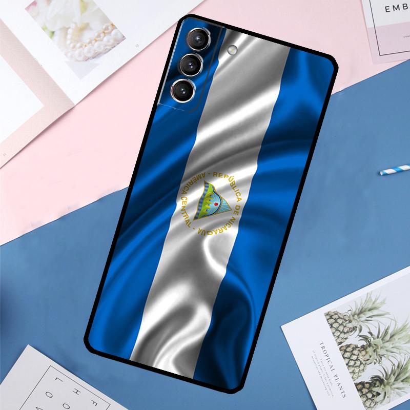 Nicaragua Flag Case For Samsung Galaxy S24 S22 S23 Ultra Note 20 S9 S10 Note 10 Plus S20 FE S21 FE Cover