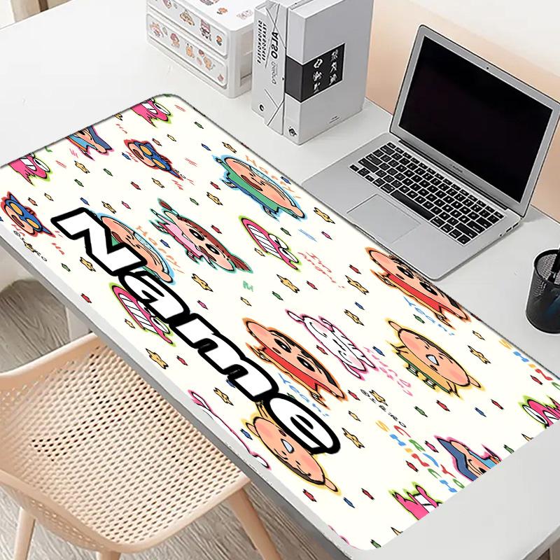 Custom Name Personalized Crayon Shin Pattern Mousepad, Laptop PC Desk Mat, Decorative Desk Mat for Home Keyboard Pad Gift