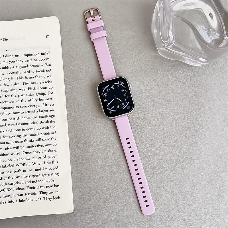 Силиконовый ремешок для Apple Watch band 46 мм 44 мм 41 мм 45 мм 40 мм 49 мм 42 мм 38 мм спортивный браслет correa iwatch Series Ultra 10 9 8 7 se3 6 5 4 3