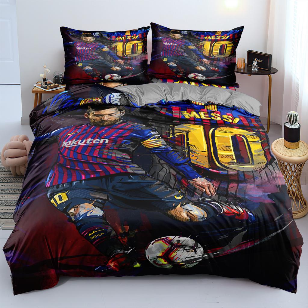 Комплект постельного белья «Звезда Чемпионата мира» из трех предметов, абразивная ткань 90-120 г, цифровая 3D-печать.