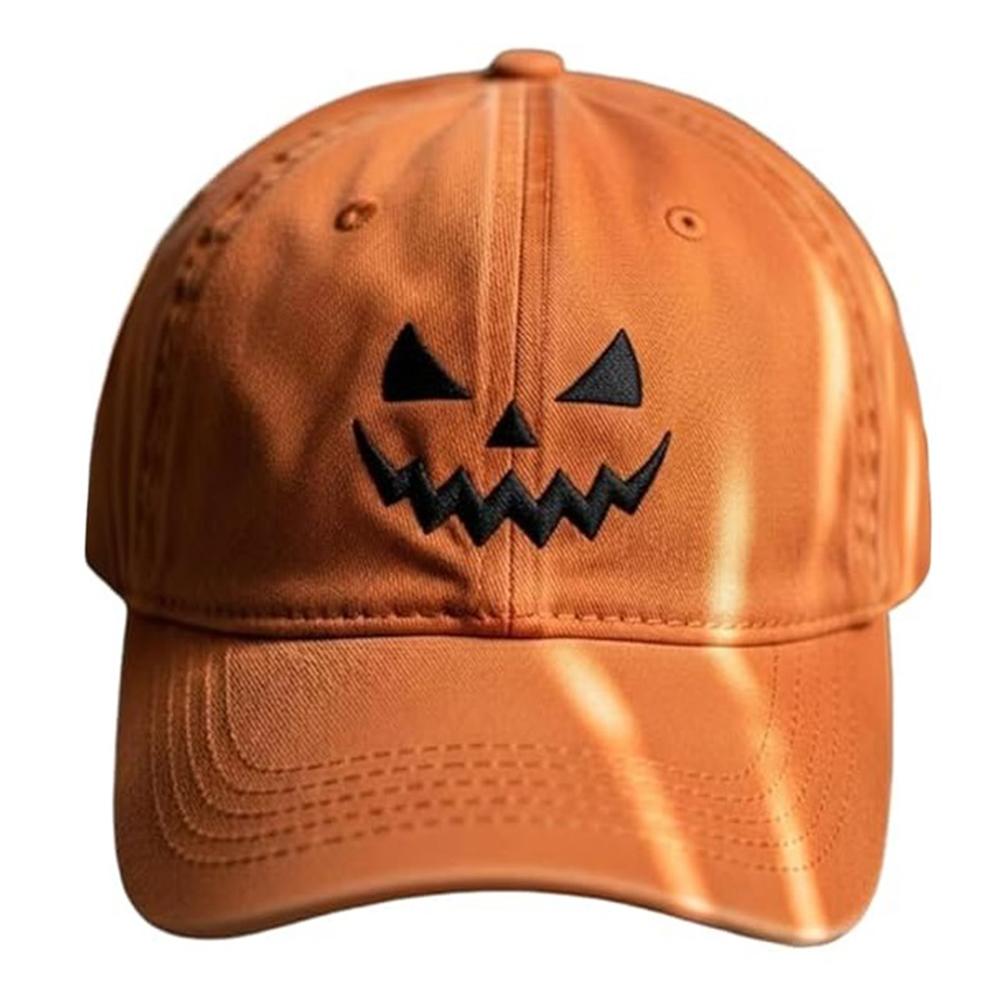 Halloween Ghost Hat for Women Men Halloween Pumpkin Embroidery Baseball Cap for Fishing Camping Picnic Beach Family Outings