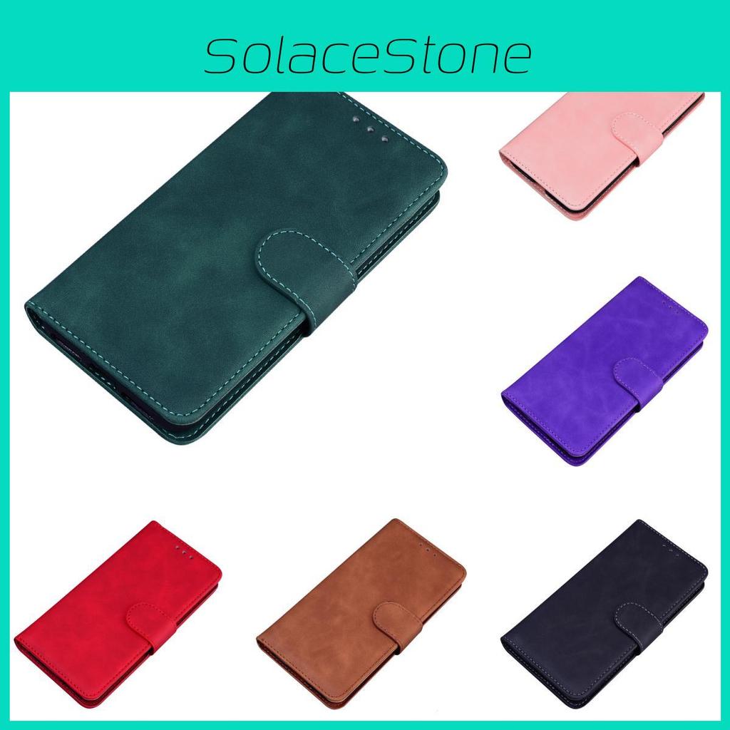 Galaxy For A06 Solid Color Skin Leather Phone Case Women Men Magnetic