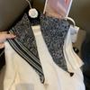 Polka Dot Silk Scarf Women'S High-End Small Square Scarf Fashion Versatile Sunscreen Shawl Scarf Fringed Decorative Scarf