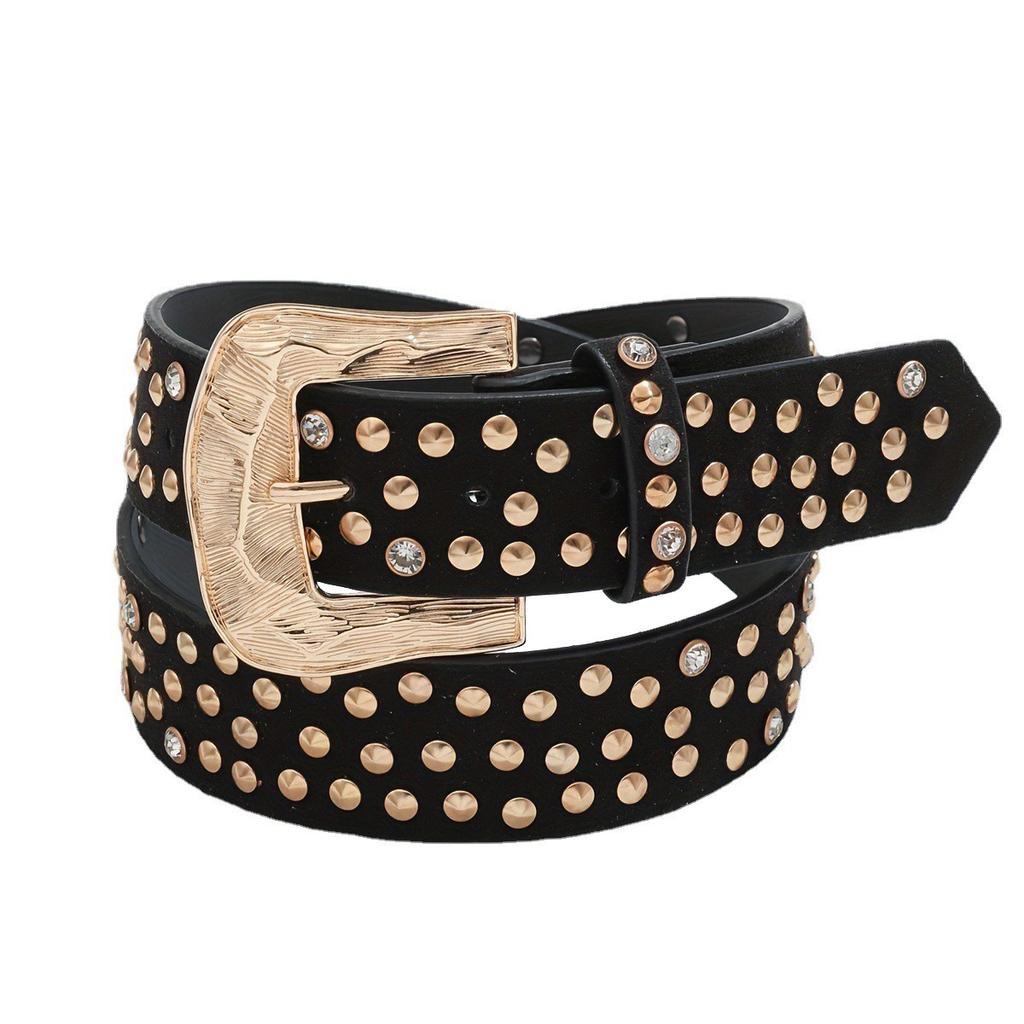 Women'S Rivet Belt Bohemian Belt Men'S And Women'S Punk Jeans Belt