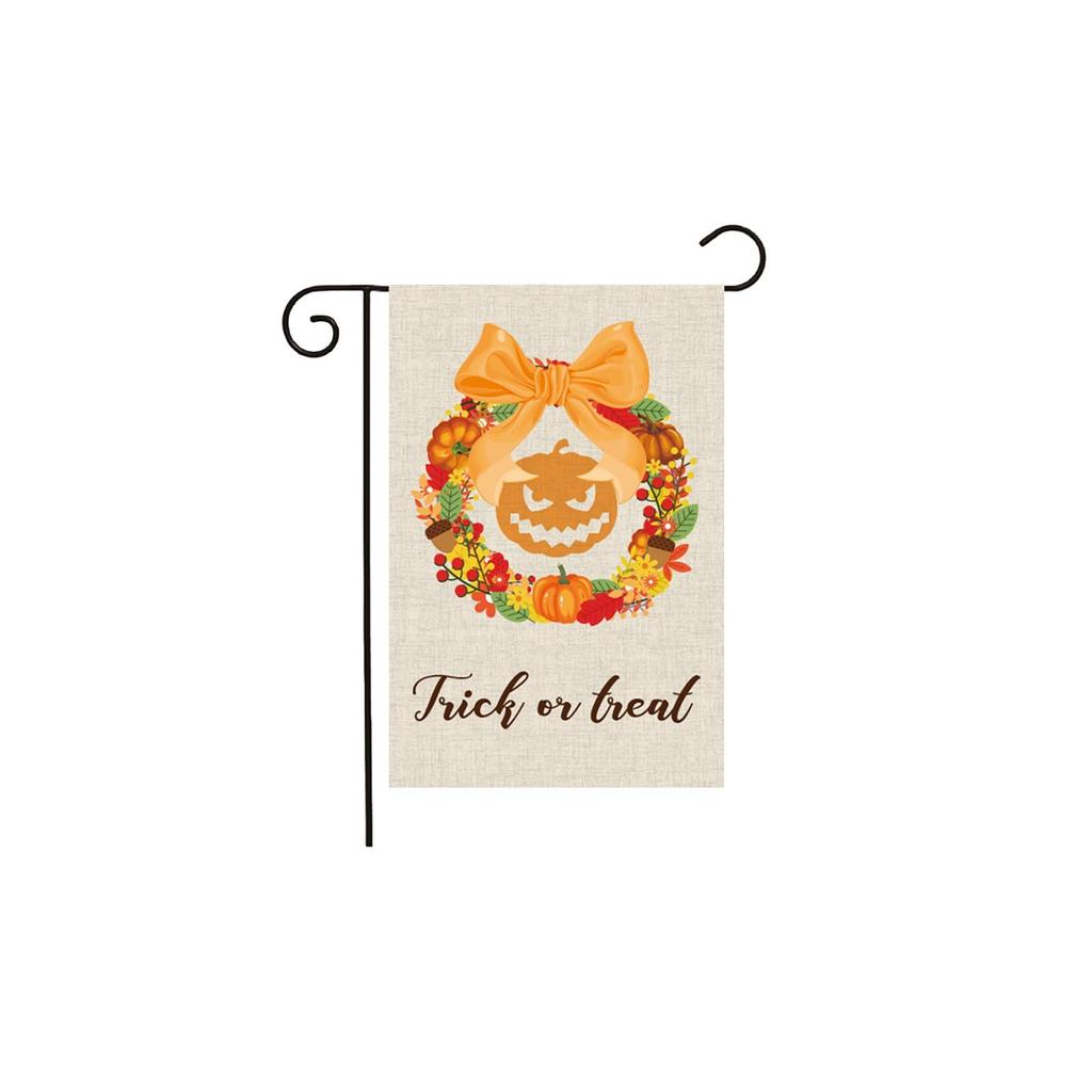 Хэллоуин Добро пожаловать садовый флаг двухсторонний для крытого дворового флага 17.7inx11.8in