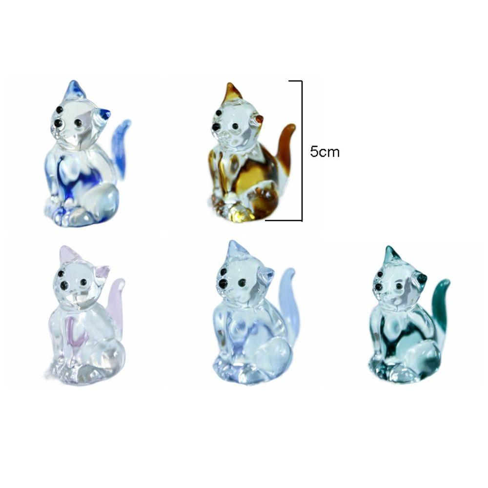 Симпатичное украшение из кристаллов для кошек, прозрачная статуэтка кошки, креативная статуэтка кошки, домашний декор