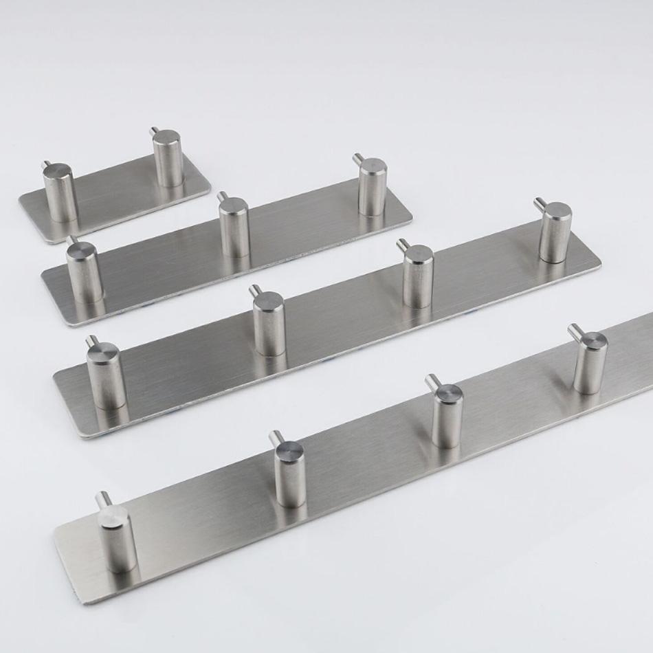 Крючок для стены из нержавеющей стали, матовый черный, 2, 3, 4, 6 рядов, крючок для халата для ванной комнаты, спальни, кухни, двери, держатель для полотенец и ключей