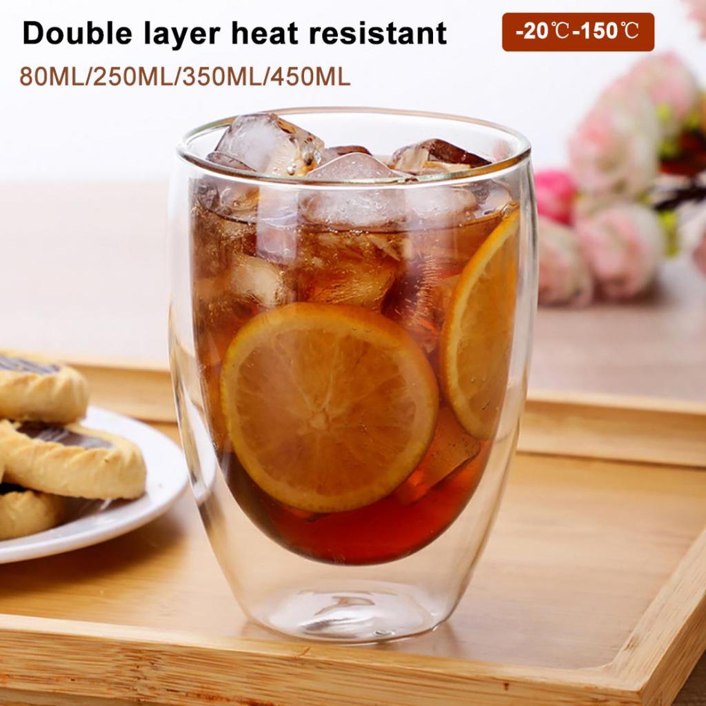 E&F Store Home Double Wall Heat Insulation Tea Coffee Milk Mug Drink Glass Cup Drinkware Popular