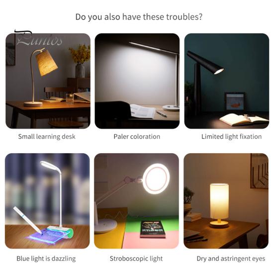 Перезаряжаемая светодиодная лампа для книг, защита глаз, светодиодная лампа для чтения, без мерцания, 90 градусов, гибкая клипса-закладка для студентов