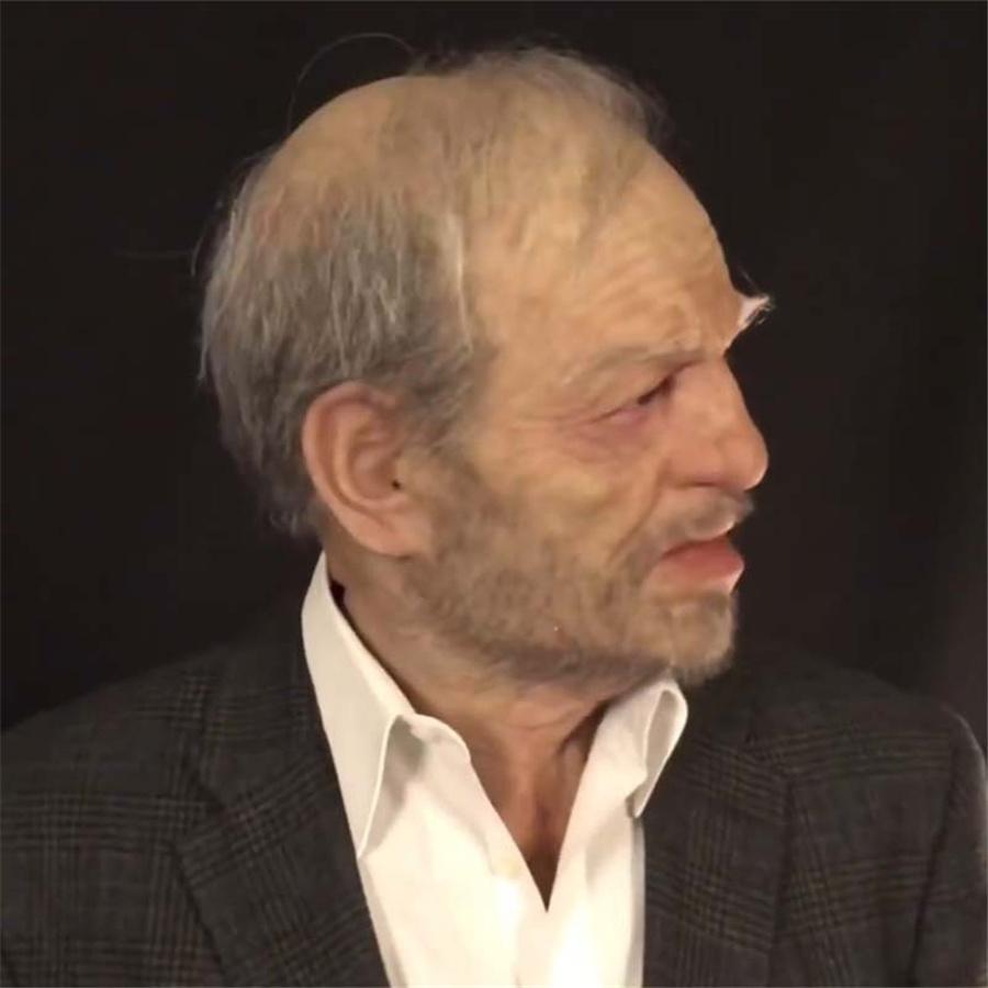 Симуляция Латексный Чехол на Голову Старик Дедушка Косплей Хэллоуин Головной Убор Реквизит Маска