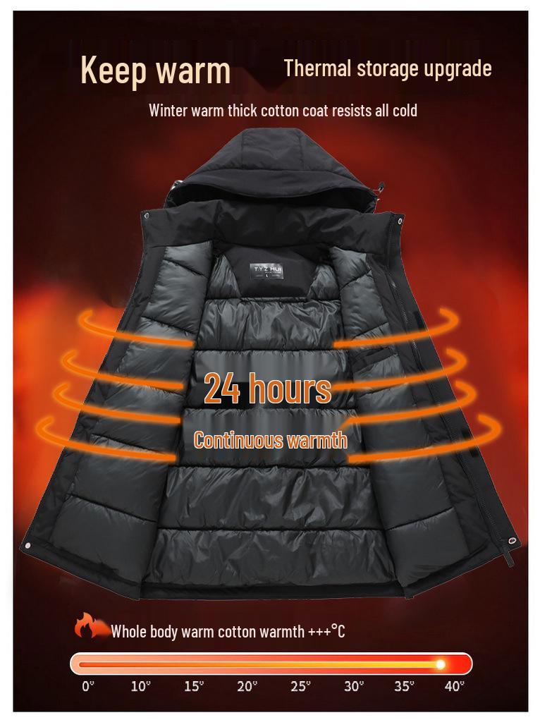 Мужская зимняя хлопковая куртка большого размера 2025 - Теплая, защита от холода, верхняя одежда