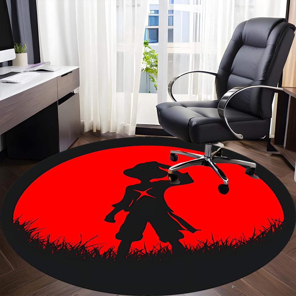 Круглый ковер в офис с изображением Луффи из One Piece, под офисные стулья, спальня, гостиная, домашний декор a0908133