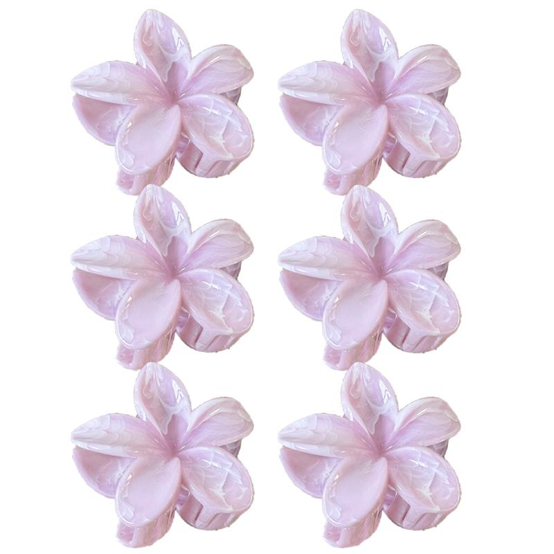 Gradient Frangipani Hair Clip Female Versatile Sweet Resort Fairy Shark Clip Vintage Hair Accessories
