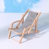 1:12 Dollhouse Miniature Beach Chair Deck Chair Model Living Scene Decor Toy Doll House Accessories