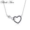 Blakc Awn Black Jewelry Black Heart Infinity Necklaces for Women