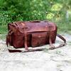 Men's Travel Luggage Handmade Vintage Goat Leather Duffel Brown Weekend Gym Bag