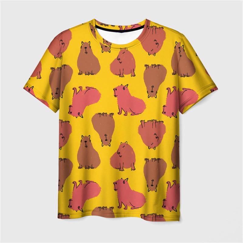 Новая футболка Harajuku с принтом в виде милого животного Capybara 3D для детей, забавная уличная одежда с короткими рукавами, модные футболки Y2k, одежда, топы